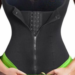 Black Women's Zip-Front Waist Trainer Shapewear